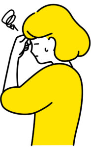 眼精疲労で悩む女性