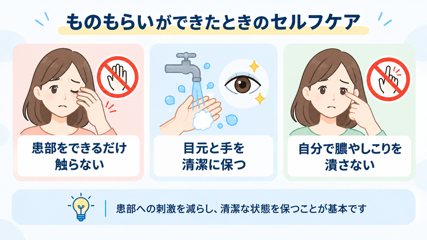 ものもらいができたときのセルフケア