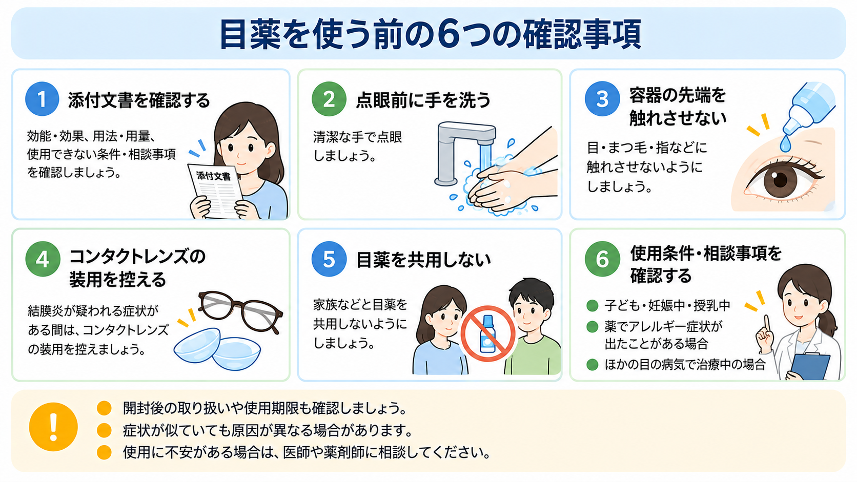 目薬を使う前の確認事項